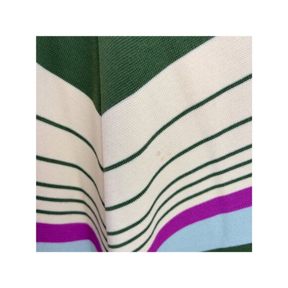 Vintage Italian Green and Cream Stripe Coat - Picture 7 of 7